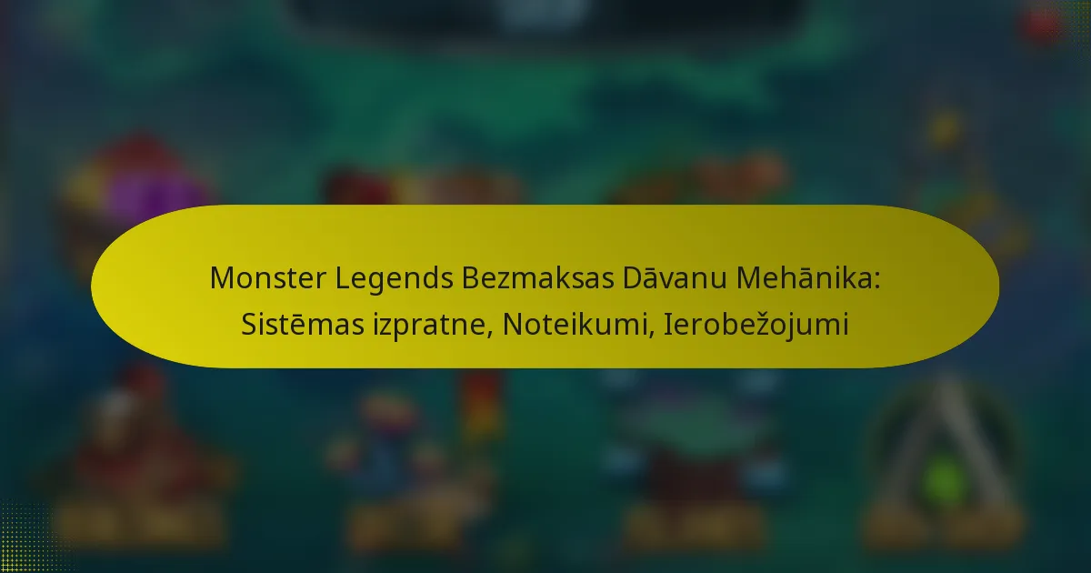 Monster Legends Bezmaksas Dāvanu Mehānika: Sistēmas izpratne, Noteikumi, Ierobežojumi