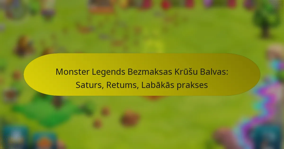 Monster Legends Bezmaksas Krūšu Balvas: Saturs, Retums, Labākās prakses