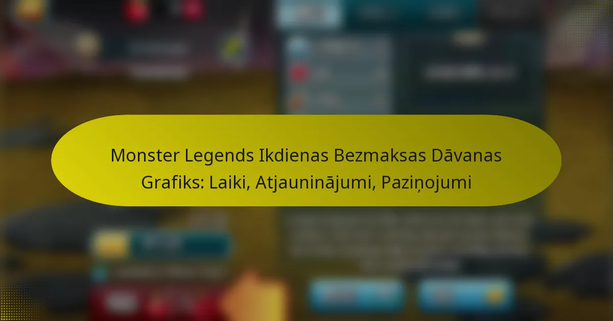 Monster Legends Ikdienas Bezmaksas Dāvanas Grafiks: Laiki, Atjauninājumi, Paziņojumi