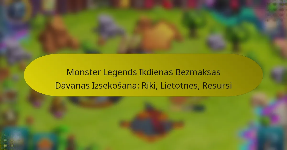 Monster Legends Ikdienas Bezmaksas Dāvanas Izsekošana: Rīki, Lietotnes, Resursi
