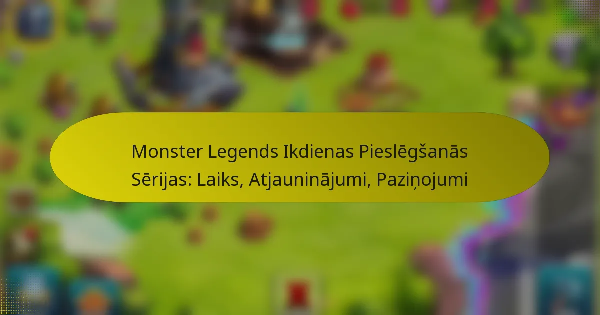 Monster Legends Ikdienas Pieslēgšanās Sērijas: Laiks, Atjauninājumi, Paziņojumi