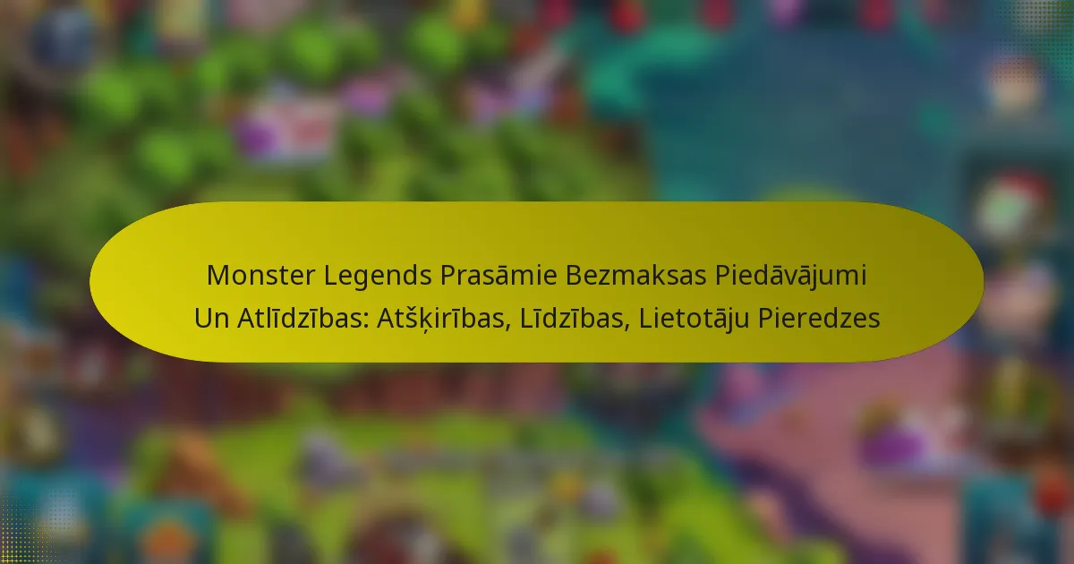 Monster Legends Prasāmie Bezmaksas Piedāvājumi Un Atlīdzības: Atšķirības, Līdzības, Lietotāju Pieredzes
