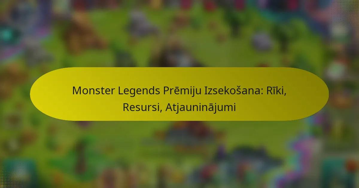 Monster Legends Prēmiju Izsekošana: Rīki, Resursi, Atjauninājumi