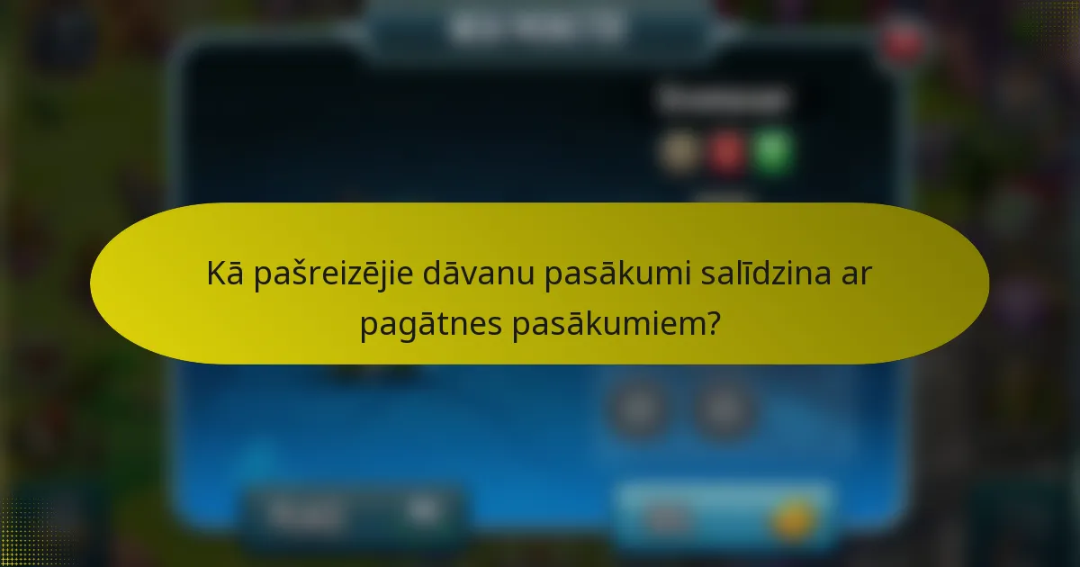 Kā pašreizējie dāvanu pasākumi salīdzina ar pagātnes pasākumiem?