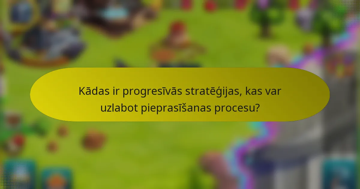 Kādas ir progresīvās stratēģijas, kas var uzlabot pieprasīšanas procesu?