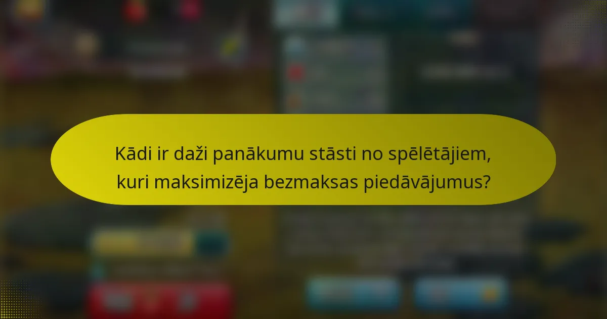 Kādi ir daži panākumu stāsti no spēlētājiem, kuri maksimizēja bezmaksas piedāvājumus?